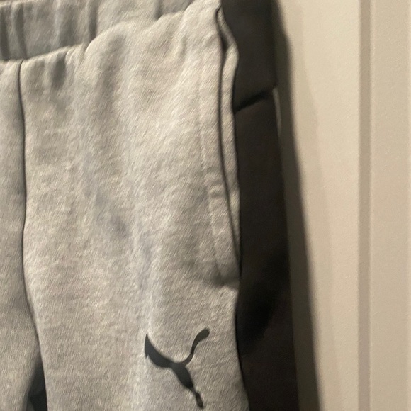 Puma Mens Small Light Gray and Black Sweatpants - Picture 5 of 7